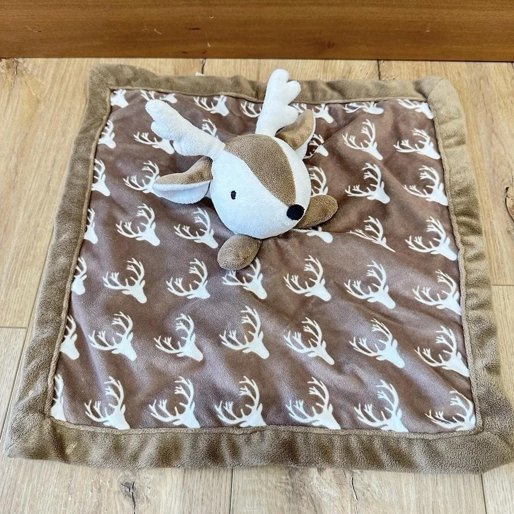 RARE Lovey Deer Levtex Plush Security Baby Blanket Buck BIG EARS‎ Brown 16